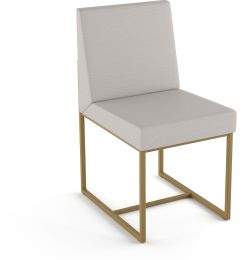 Derry Dining Chair (Light Grey with Golden Base) 