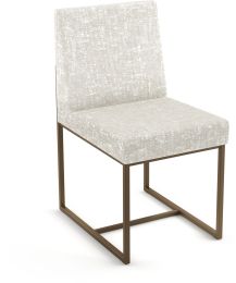 Derry Dining Chair (White & Cream with Bronze Base) 