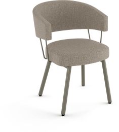 Corey Dining Chair (Beige & Brown with Grey Base) 