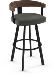 Lars Swivel Counter Stool (Charcoal Grey with Black Base) 