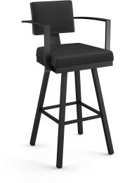 Akers Swivel Counter Stool (Black with Black Base) 