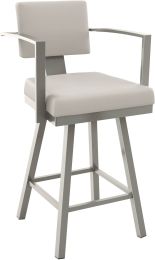 Akers Swivel Counter Stool (Cream with Grey Base) 