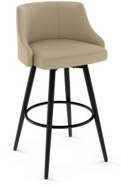 Duncan Swivel Counter Stool (Beige with Black Base) 