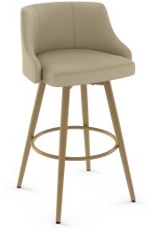 Duncan Swivel Counter Stool (Beige with Golden Base) 