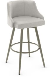 Duncan Swivel Counter Stool (Pale Grey & Beige with Grey Base) 