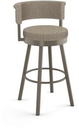 Rosco Swivel Counter Stool (Beige & Brown with Grey Base) 