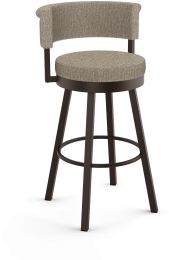 Rosco Swivel Counter Stool (Beige & Brown with Dark Brown Base) 