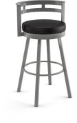 Render Swivel Counter Stool (Charcoal Black Brown & Glossy Grey) 