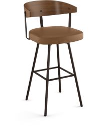 Quinton Swivel Counter Stool (Tan with Dark Brown Base) 