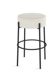 Clovis Bar Stool (Off White with Black Base) 
