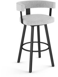 Parker Swivel Counter Stool (Grey & White with Black Base) 