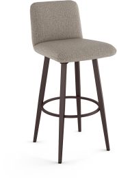 Betty Swivel Counter Stool (Beige & Brown with Dark Brown Base) 