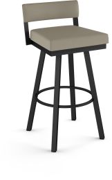 Travis Swivel Counter Stool (Greige with Black Base) 
