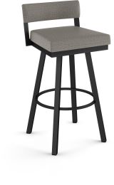 Travis Swivel Counter Stool (Silver Grey with Black Base) 
