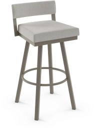 Travis Swivel Counter Stool (Pale Grey & Beige with Grey Base) 