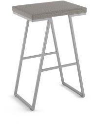 Axis Counter Stool (Silver Grey with Shiny Grey Base) 