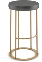 Iris Counter Stool (Shiny Charcoal Grey with Golden Base) 