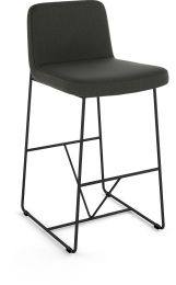 Winslet Counter Stool (Charcoal Grey with Black Base) 