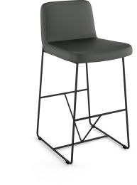Winslet Counter Stool (Dark Grey with Black Base) 