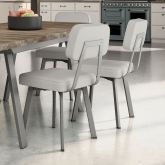Kane Table and Clarkson Chairs 5-Pieces Dining Set (Beige & Grey-Beige) 