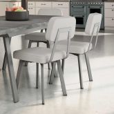 Kane Table and Clarkson Chairs 5-Pieces Dining Set (Grey & Grey-Beige) 