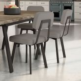 Kane Table and Clarkson Chairs 7-Pieces Dining Set (Beige & Taupe & Dark Brown) 