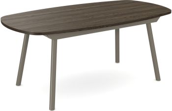 Gibson Extendable Dining Table (Dark Grey-Brown with Grey Base) 