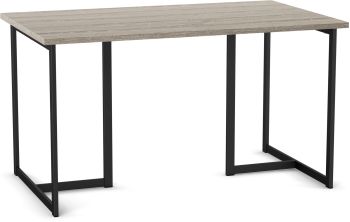 Mindy Dining Table (Gray-beige with Black Base) 