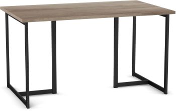 Bethany Dining Table (Light Beige with Black Base) 