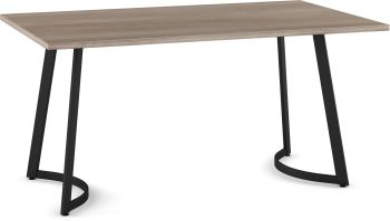 Danika Dining Table (Light Beige with Black Base) 