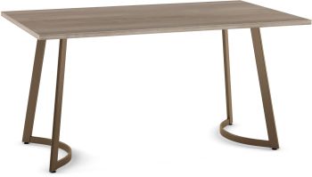 Danika Dining Table (Light Beige with Bronze Base) 