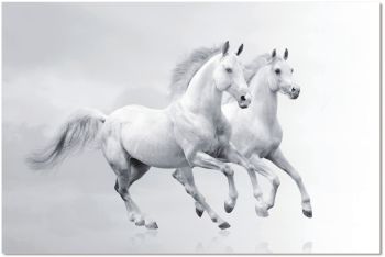 White Horses Running - Acrylic picture of 2 horses 