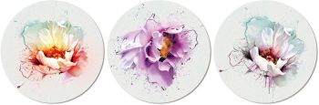 Ring Around the Roses - 3 Piece round acrylic panel picture 