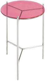 Bolt Glass Side Table (Medium - Pink) 