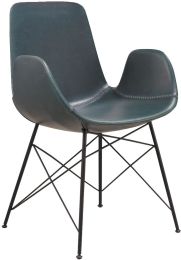 Alison Chair (Blue with Metal Base) 