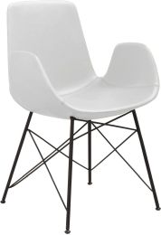 Alison Chair (White with Metal Base) 