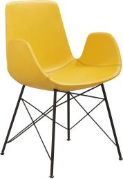 Alison Chair (Yellow with Metal Base) 