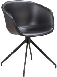 Charles Arm Chair (Black with Metal Base) 