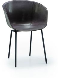 Cherry Chair (Set of 2 - Grey with Black Metal Legs) 