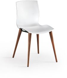 Evalyn Chair (Set of 2 - White and Walnut Legs) 