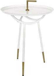 Flare End Table (White) 