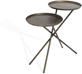 Python Nest Double Tray Table (Brushed Antique Brass Bronze) 