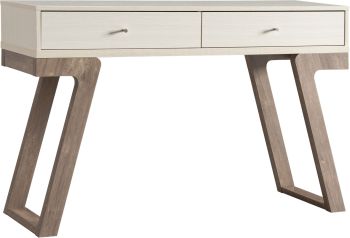 Console Table with Storage (Ivory & Light Walnut) 