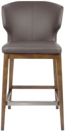 Cabo Counter Stool (Brown Seat With Solid Wood Base) 