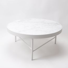Blake Coffee Table (Carrara White Marble Top) 