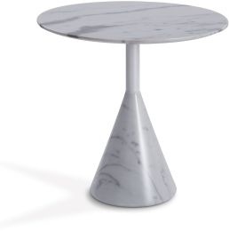 Cosette Marble Side Table (Mediun - White) 