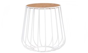 Gabbia Table d'Appoint Ronde (Blanc) 