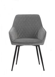 Hakon Dining Chair (Set of 2 - Grey Velvet) 