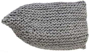 Handmade Knitted Woolen Beanbag (Natural Grey) 