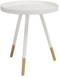 Innis Round Tray Side Table (White) 